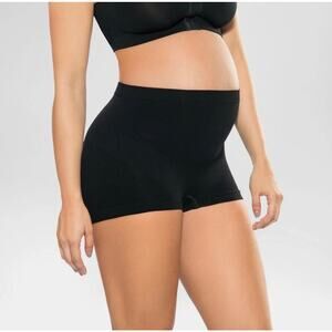 Annette Women's Soft & Seamless Maternity Boy Shorts S-401- Size XL Black